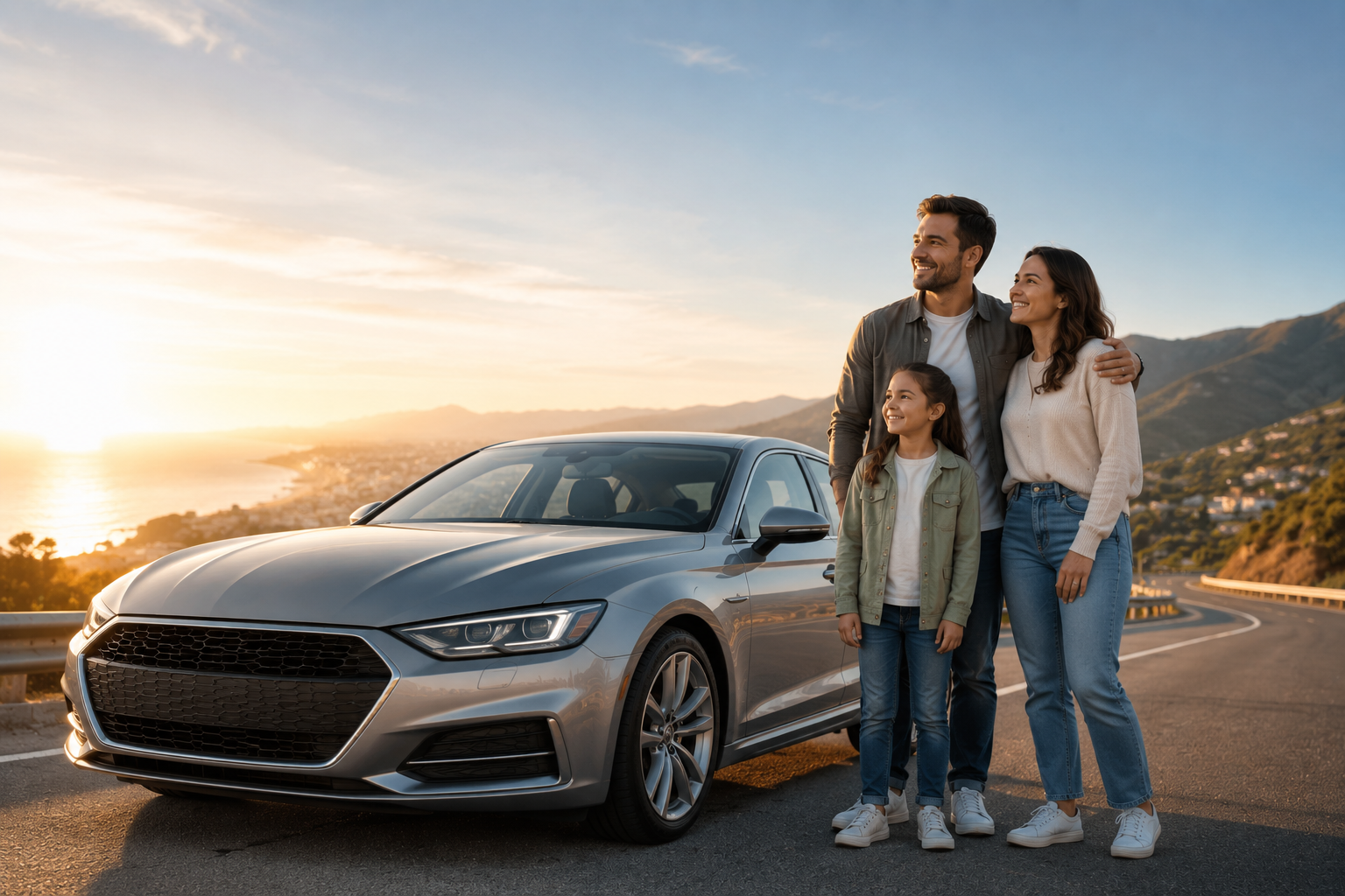 Happy driver protected by auto insurance